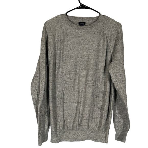 J. Crew Gray Long Sleeve Cotton Crew Neck Pullover Sweatshirt Women Sz M - Picture 1 of 7